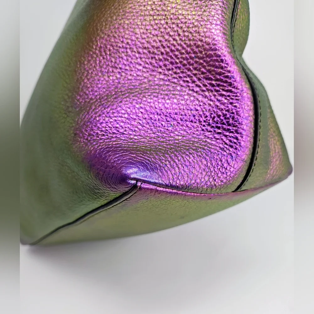 RARE! Bespoke Coach Hologram Oil Slick Taylor Tote & Wallet Set w/ Rexy Charm - Picture 14 of 17